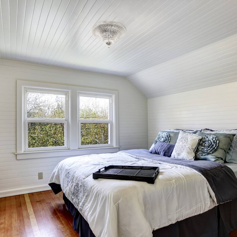 2 Light Flush Mount Ceiling Light - Chrome Glass Shade - Modern Interior Lighting - 14