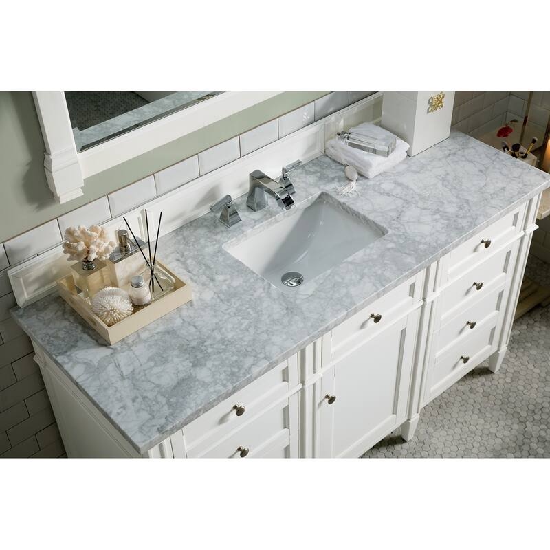 James Martin Vanities Brittany 60" Single Vanity, Bright White - 60 x 23.5 x 34