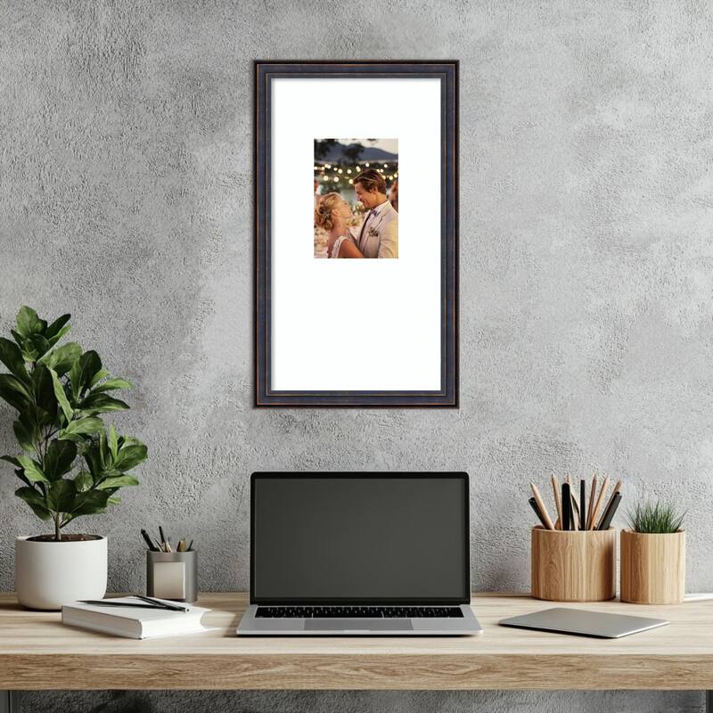 Dark Bronze Scoop Framed Picture Frame, Photo Frame