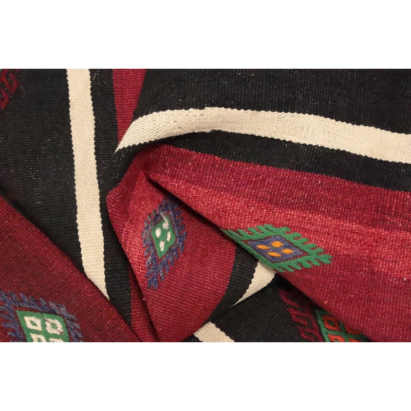Hand Woven Oriental 100% Wool Carpet Southwestern Tribal Red Kilim Area Rug - 10' 8'' X 5' 11''