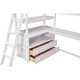 preview thumbnail 23 of 25, Wood Loft Bed Sturdy Frame with Desk and Shelves,2 Drawers,Twin Size