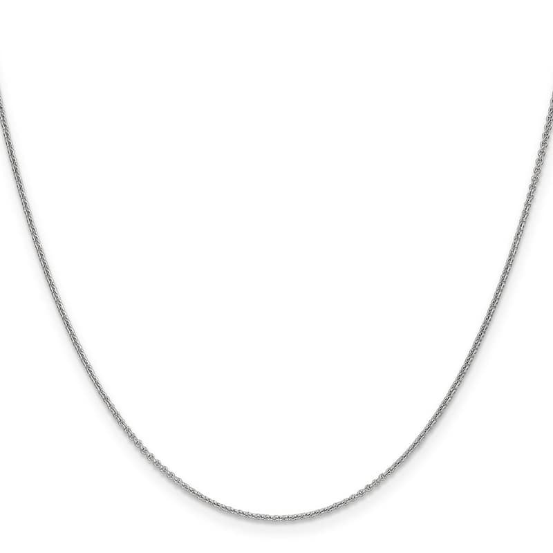 Curata Italian Solid 18k White Gold 1.15mm D/C Cable Chain Necklace Length Options: 16 18 20