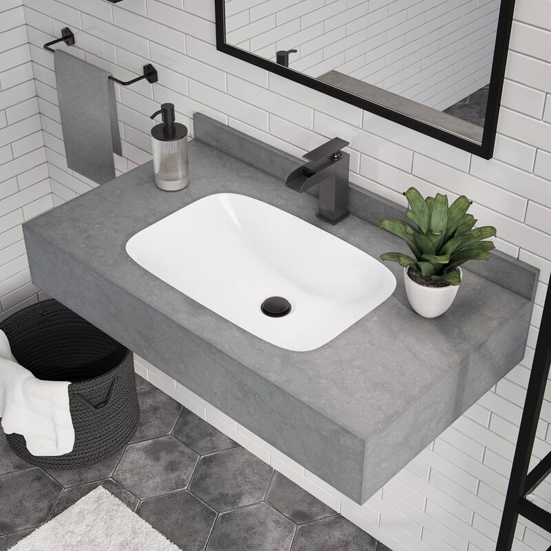 Vicenza 36'' Wall Mount Sink In Charcoal Grey - 35.45" x 19.7" 7.9"
