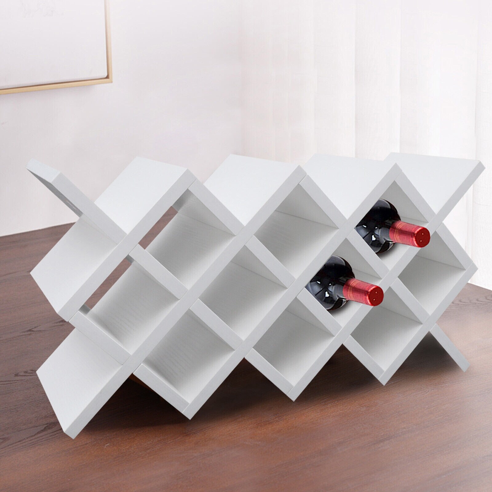 Wall Mount Insert Display Wooden Storage Holder White