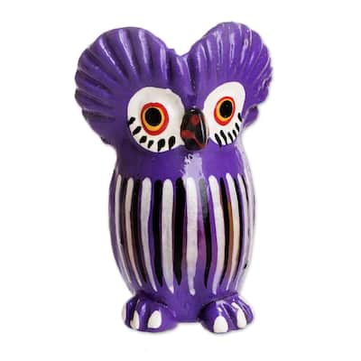 Novica Handmade Adventurous Tecolote Ceramic Figurine