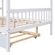 preview thumbnail 44 of 49, Kid Bed Frame Full Size Wooden House Platform Bed with Twin Size Trundle
