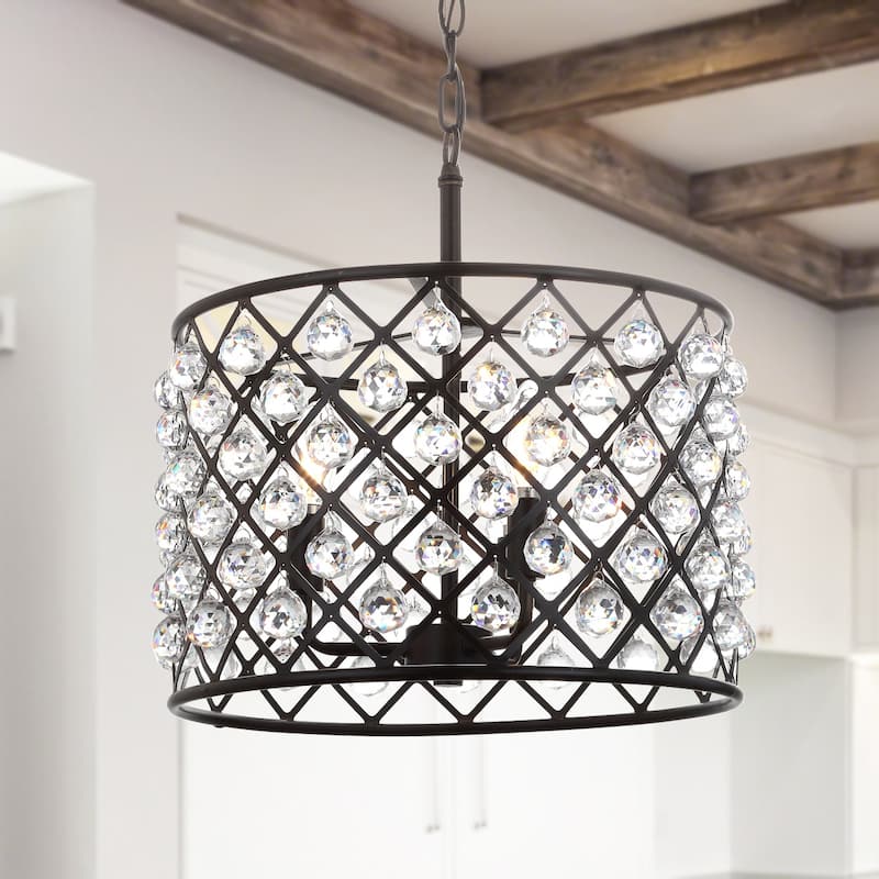 Toronto Crystal/Metal LED Pendant, by JONATHAN Y