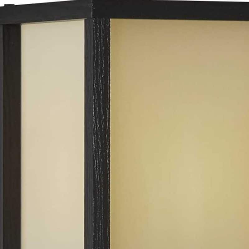 Wood Column Floor Lamp with Square Fabric Shade and Pull Chain - 10.25” x 10.25” x 63” (D x W x H)