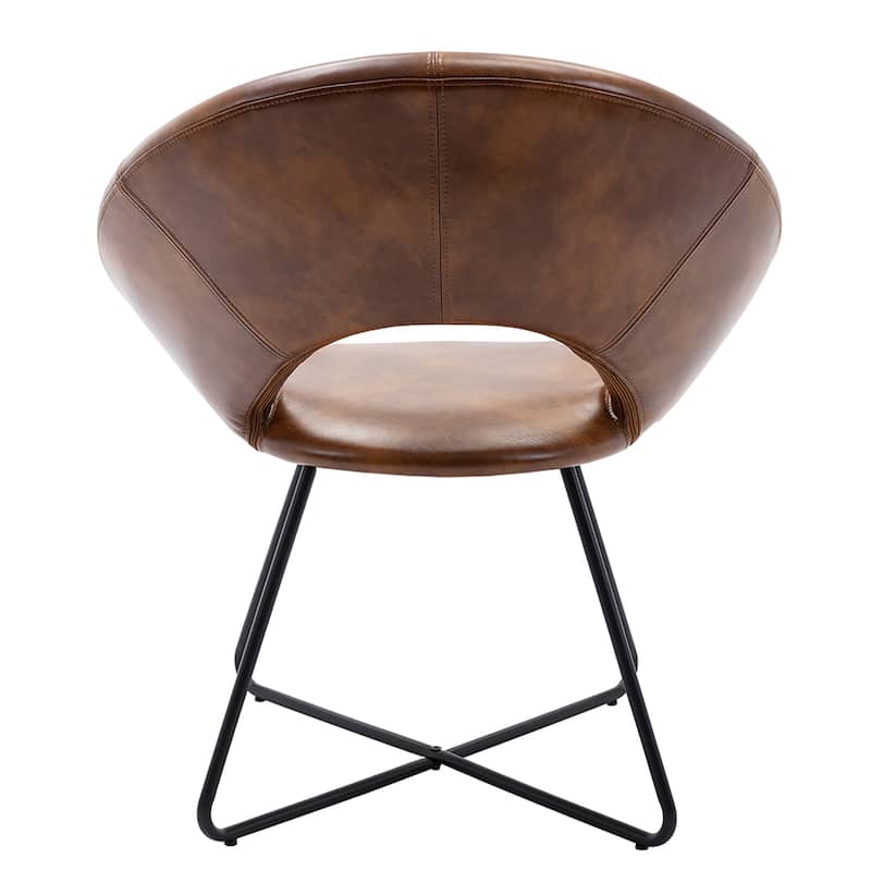 Modern Faux Leather Upholstered Accent Chair Vanity Leisure Chair