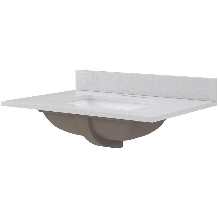 CRAFT + MAIN QZ31224R 31" Quartz Vanity Top with Backsplash and