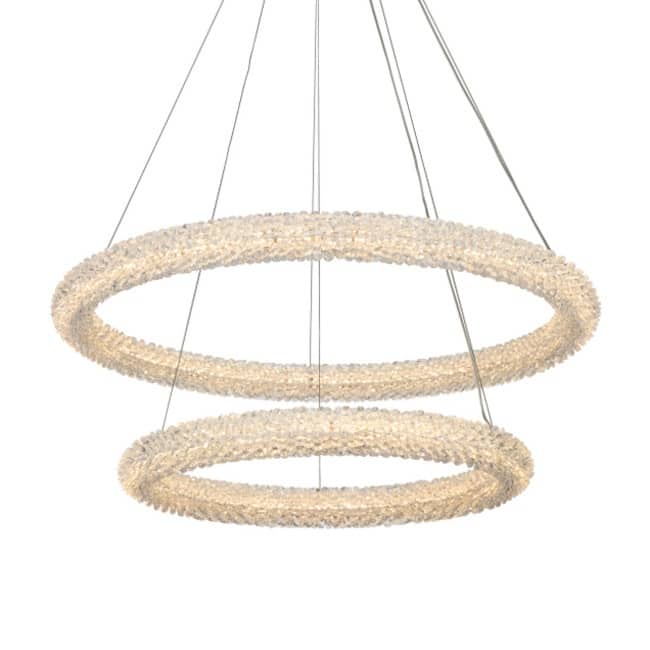 Elegant Lighting 3800G32 Bowen 32" Wide LED Crystal Ring Chandelier - - Chrome