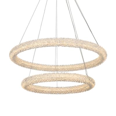 Elegant Lighting 3800G32 Bowen 32" Wide LED Crystal Ring Chandelier -