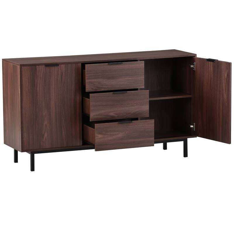 Contemporary Style Large Storage Space Particleboard Sideboard