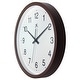 preview thumbnail 3 of 4, Walnut Finish Brown Simple 14 inch Wall Clock by Infinity Instruments - 14 x 2 x 14