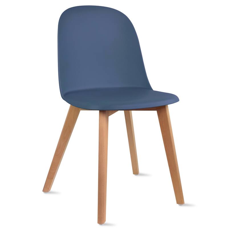 Set of 2 Plastic Dining Side Chair Wood For Event Kitchen Office Event Garden Patio Cafe