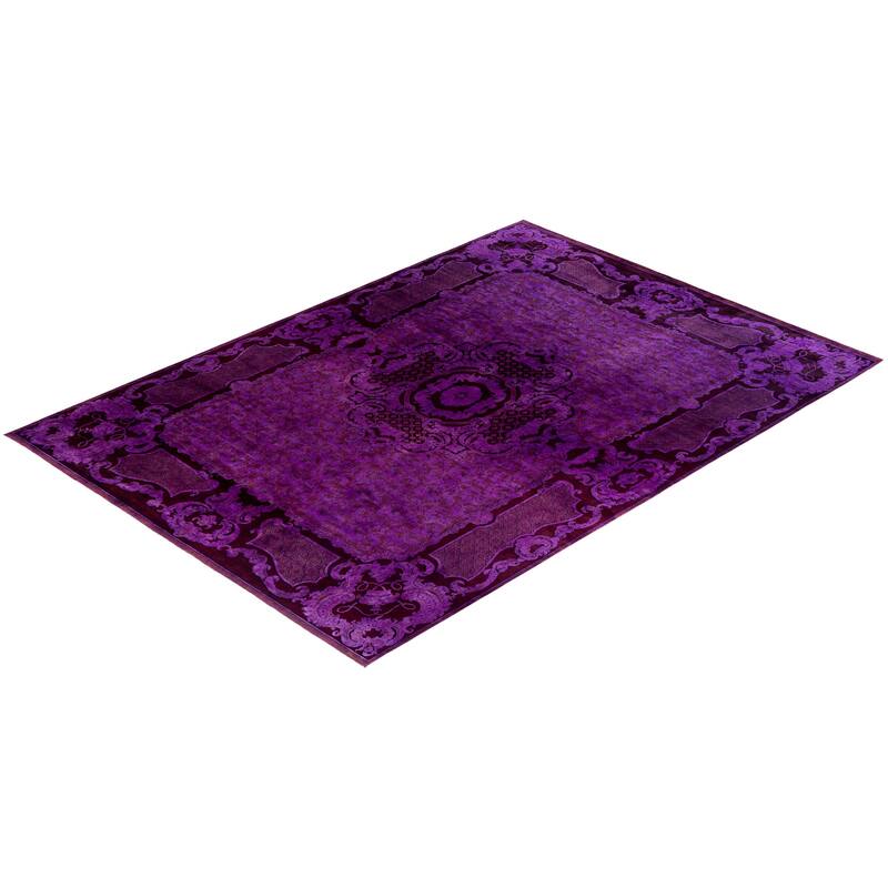 Fine Vibrance One-of-a-Kind Handmade Area Rug - Purple, 10' 2" x 14' 0" - 10' 2" x 14' 0"