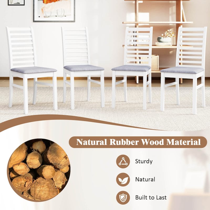 Costway Modern Dining Chair Set of 2/4 Kitchen Chair with Rubber Wood - See Details