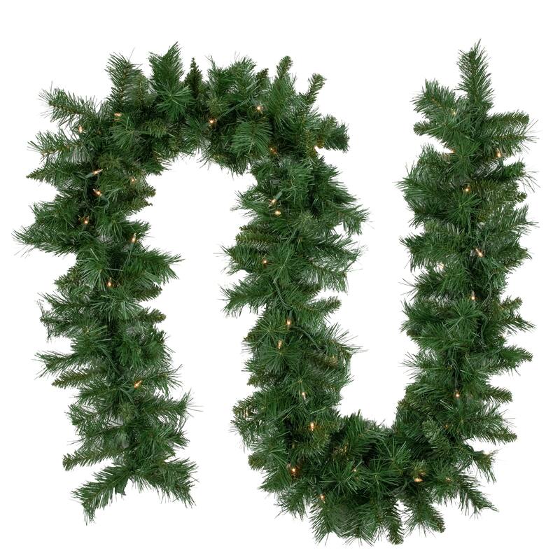 9' x 10" Chatham Pine Artificial Christmas Garland, Clear Lights