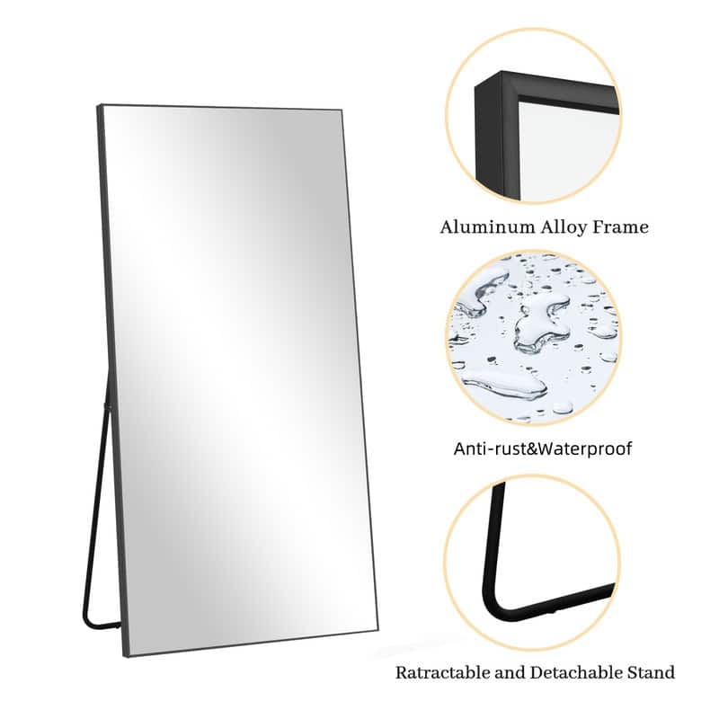 Full Length Free Standing Body Mirror Metal Framed Wall Mirror Large Floor Mirror
