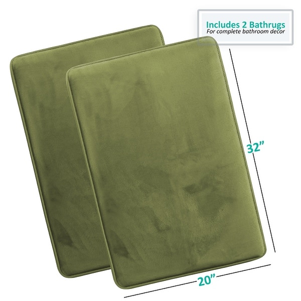dimension image slide 40 of 58, Clara Clark Ultra Soft Plush Bathroom Rug - Non-Slip, Velvet, Memory Foam Bath Mat - Set of 2