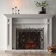 preview thumbnail 1 of 8, Wilmington Fireplace Screen by Christopher Knight Home Gold Flower on Black