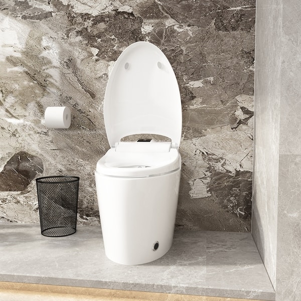 futuristic smart toy on workbench - Modern Smart Toilet with Hands-Free Flush Heated Seat ...