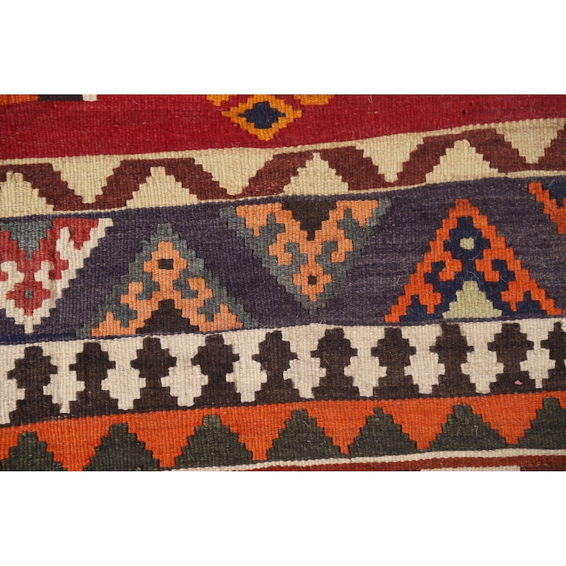Vegetable Dye Kilim Qashqai Persian Vintage Area Rug - 5'3"x 7'7"