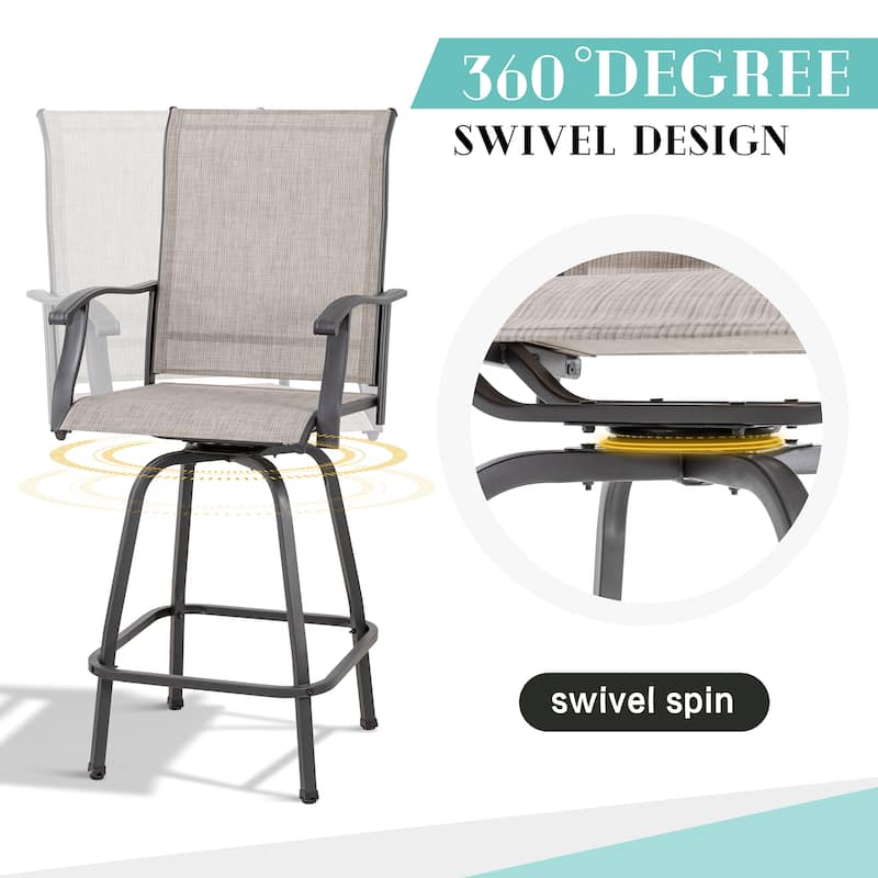 Futzca Patio Swivel Bar Bistro Set or Swivel Bar Stools