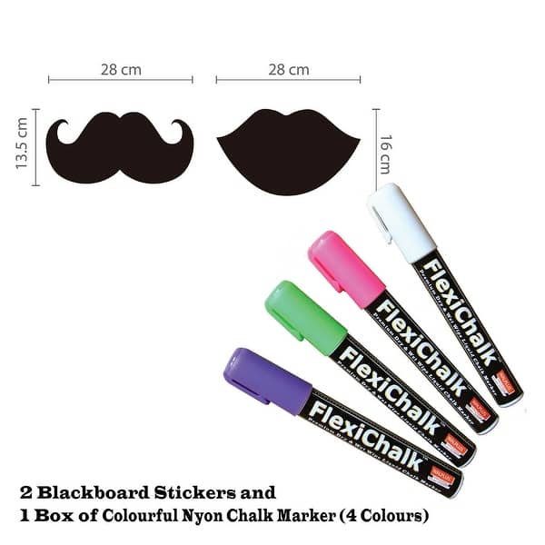 dimension image slide 1 of 2, Walplus Children Blackboard Chalkboard Wall Stickers Nursery Decor with Flexichalk Marker Neon Color Liquid Chalks Pen