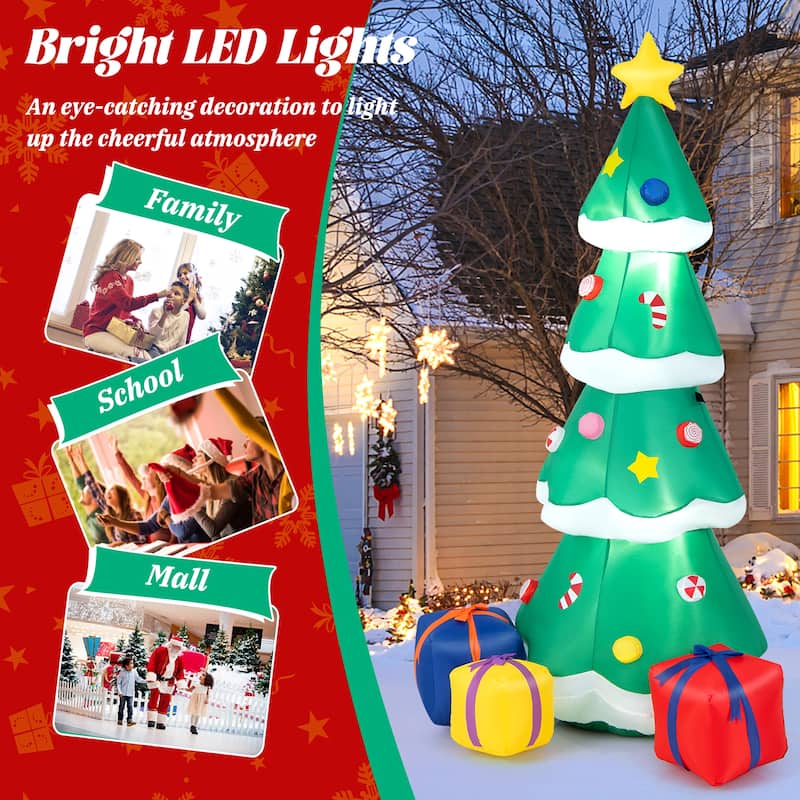 Gymax 6FT Tall Inflatable Blow up Christmas Tree Holiday Decor Tree w/ - See Details