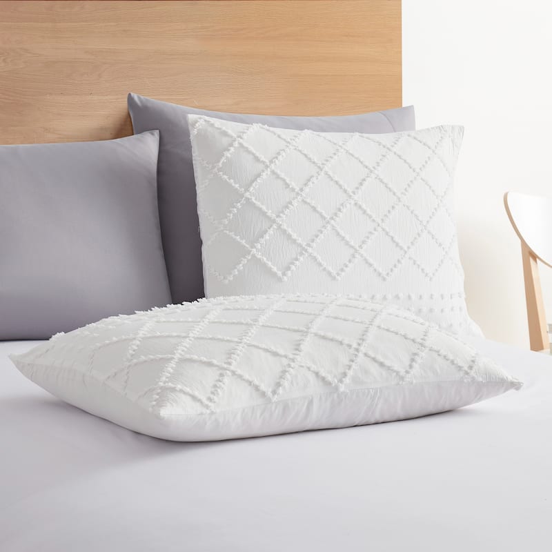 Nestl Boho Tufted Embroidery Double Brushed Duvet Cover with Button Closure