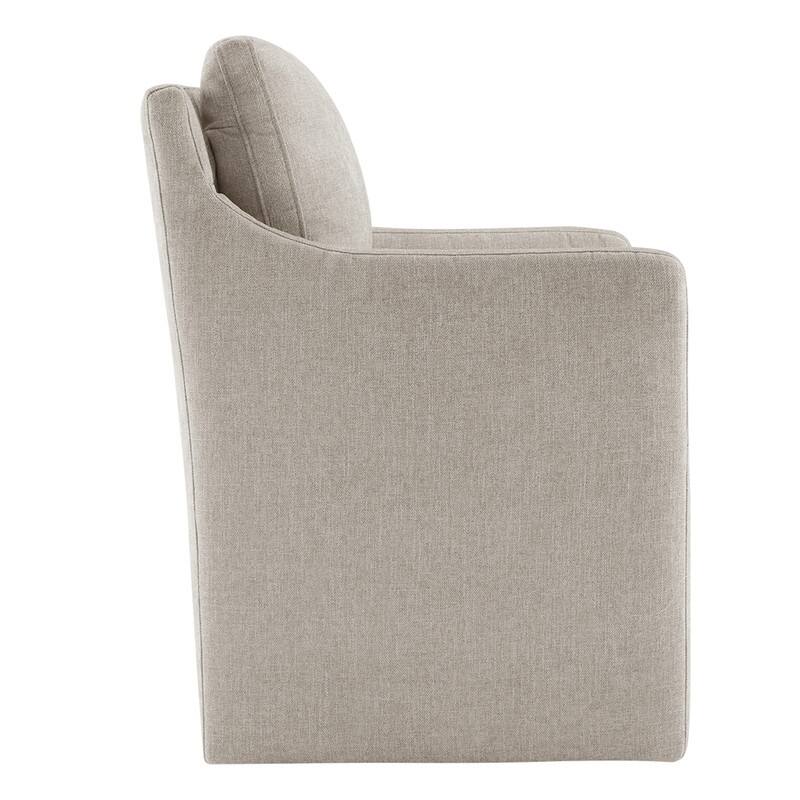 Hailey Dining Arm Chair with Caster Wheels Fabric Fully Assembled