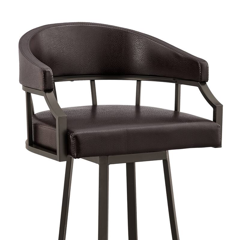 Valerie Modern Swivel Bar Stool, Upholstered Counter Height Chair with Metal Frame