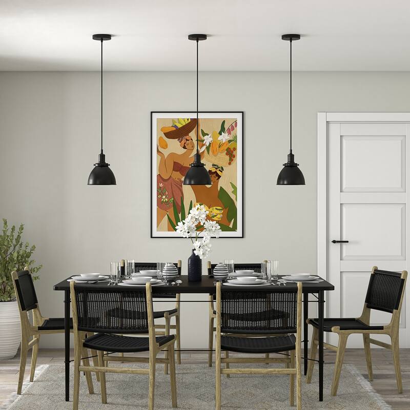 Madison 8" Wide Pendant with Metal Shade