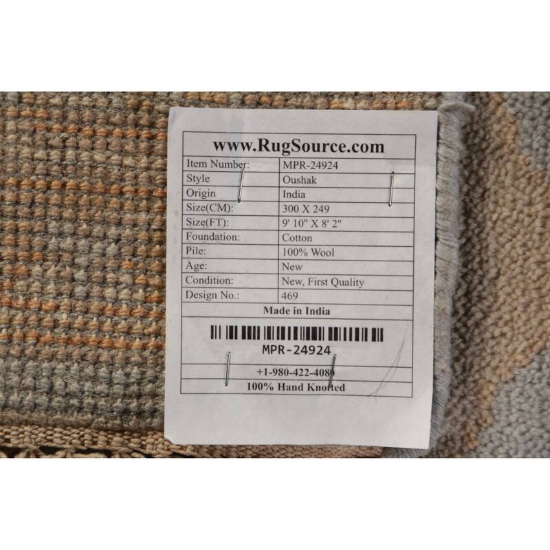 Oushak Indian Area Rug Oriental Handmade Wool Carpet - 8'2" x 9'10"