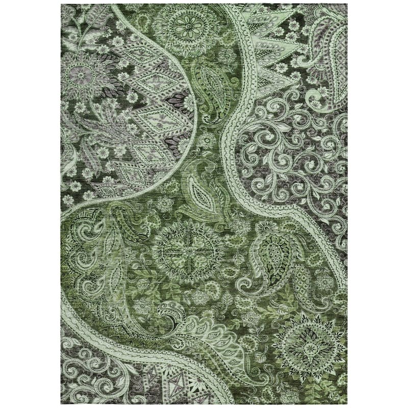 HomeRoots Floral Medallion Transitional Rectangle Outdoor Rug