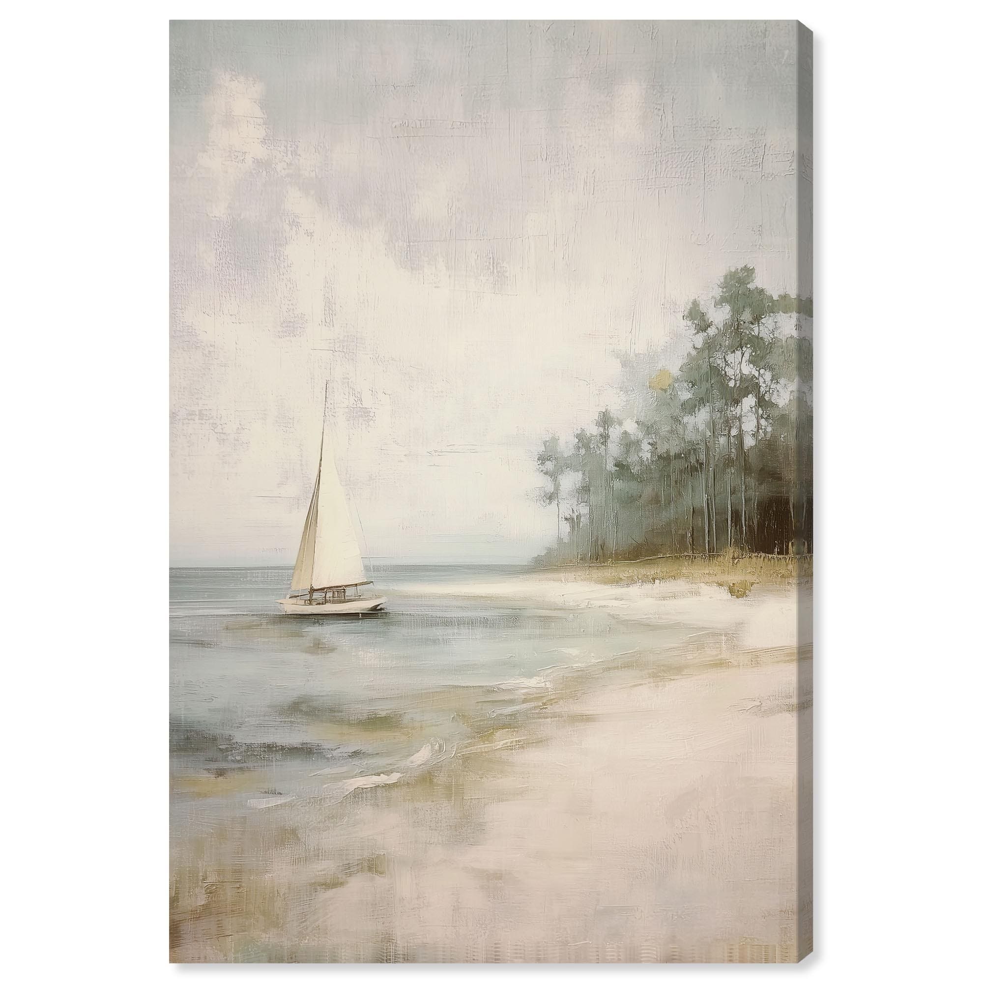White Sail I Kitchen Wall Decor Canvas Print by Art Remedy