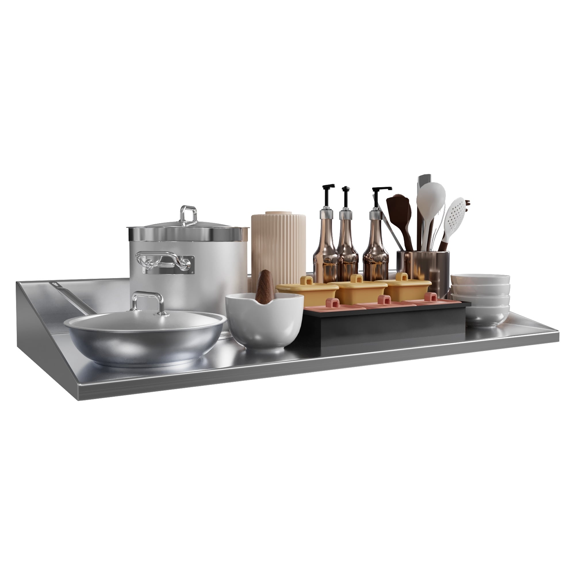 Stainless steel wall hotsell hanging kitchen utensil rack