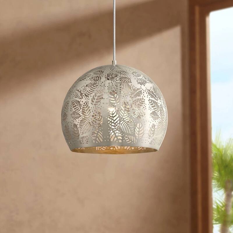 Nickel Mini Pendant Light 11 3/4" Modern for Dining Room House - 11" x 123"