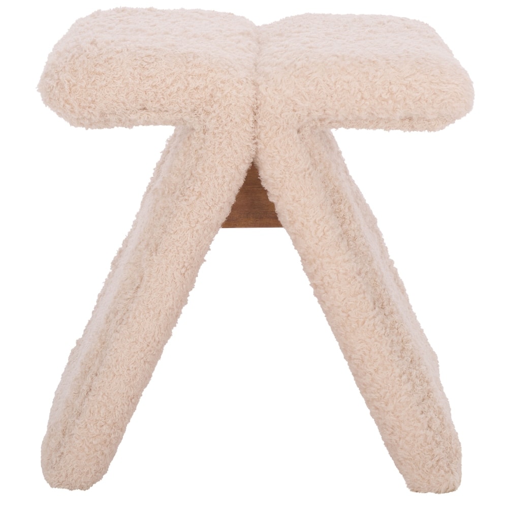 SAFAVIEH Couture Tessabella Teddy Fabric Ottoman