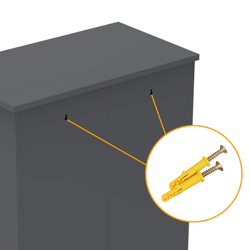 Rossetta 47'' Tall Wall-Mount Metal Tool Cabinet with Versatile Shelving and Pegboard