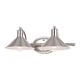 preview thumbnail 7 of 9, Akron 2-Light 18 in. W Bathroom Vanity Lighting Fixture, Metal Shade, Dimmable, LED Compatible Over the Mirror Mount Wall Sconce