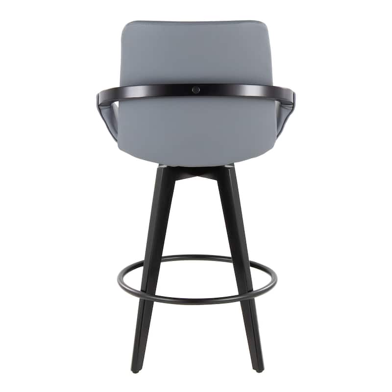 Porch & Den Pugo 26" Fixed-Height Upholstered Counter Stool with Splayed Wood Legs (Set of 2)