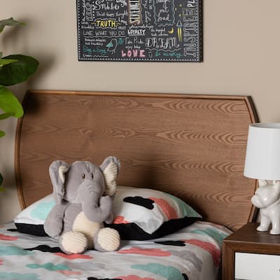 Laurien Mid-Century Ash Walnut Finished Wood Headboard