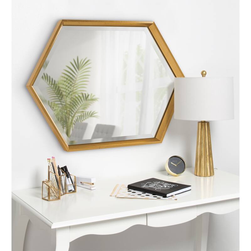 Kate and Laurel Calter Hexagon Framed Wall Mirror