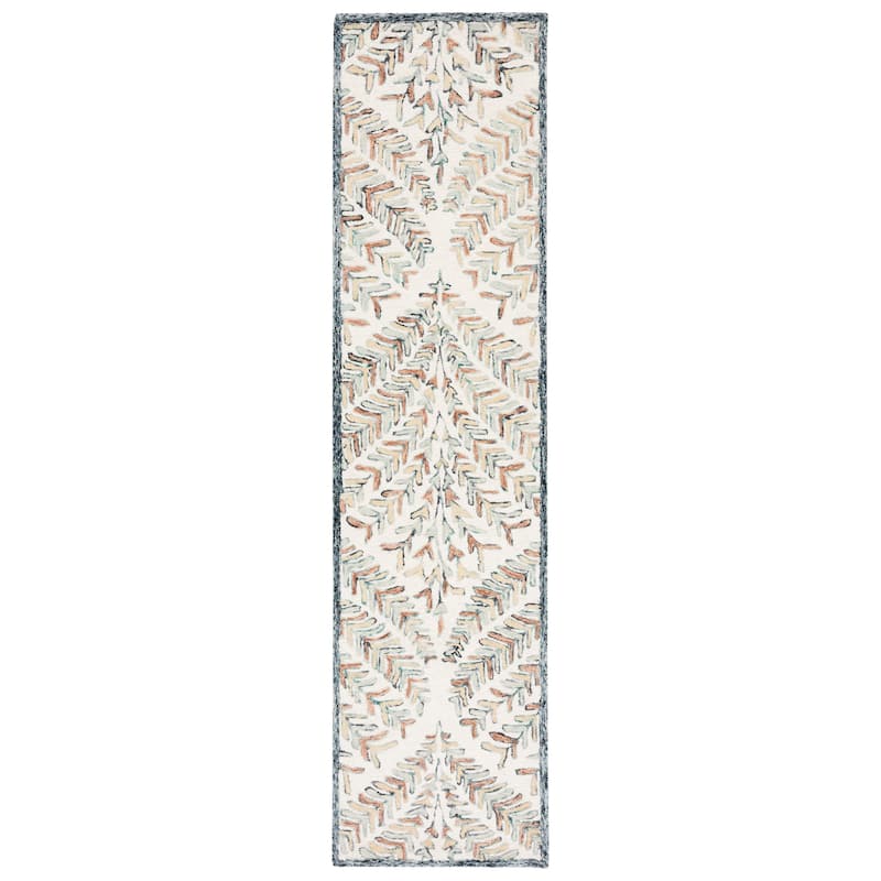 SAFAVIEH Handmade Capri Kert Wool Rug - 2'3" x 9' Runner - Ivory/Green