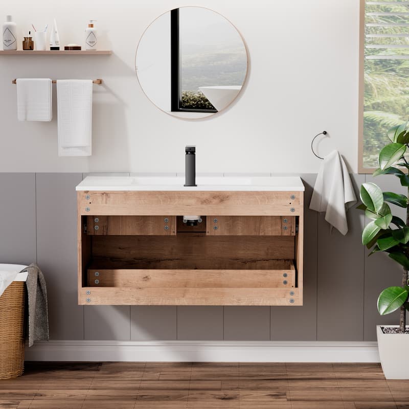 Wall Mounted Bathroom Vanity Sink Combo Cabinet Vanity Set