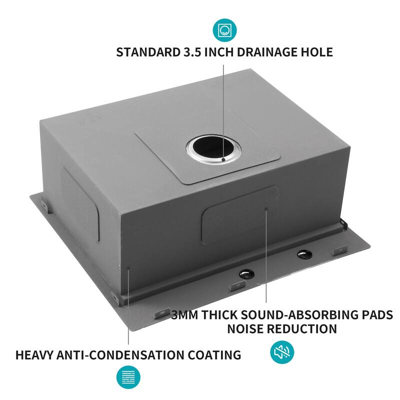 Drop-in Topmount Single Bowl 16 Gauge Stainless Steel Ledge Workstation Kitchen Sink