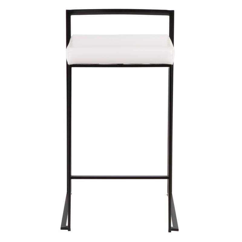 Porch & Den Forrest Contemporary Black Stackable Fully Welded Counter Stool (Set of 2)