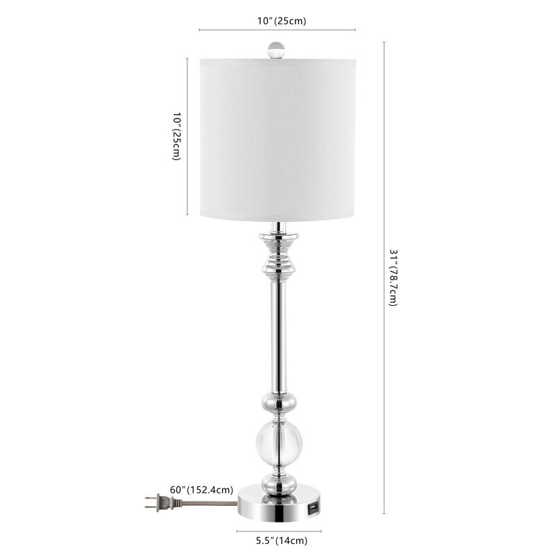 SAFAVIEH Lighting Cherise 31-inch Crystal Crystal Candlestick Lamp (Set of 2) - 10" x 10" x 31" - 10Wx10Dx31H